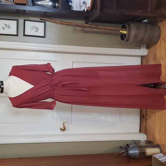 BCBGeneration Women's Dolman Sleeve Tie Back Sweater Red Size Small